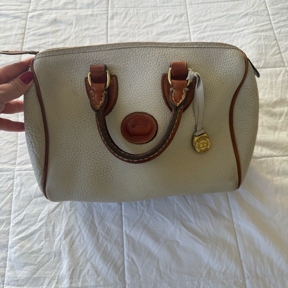 Dooney & Bourke Handbags - Dooney and Bourke Elegant Cream and Brown Leather Handbag